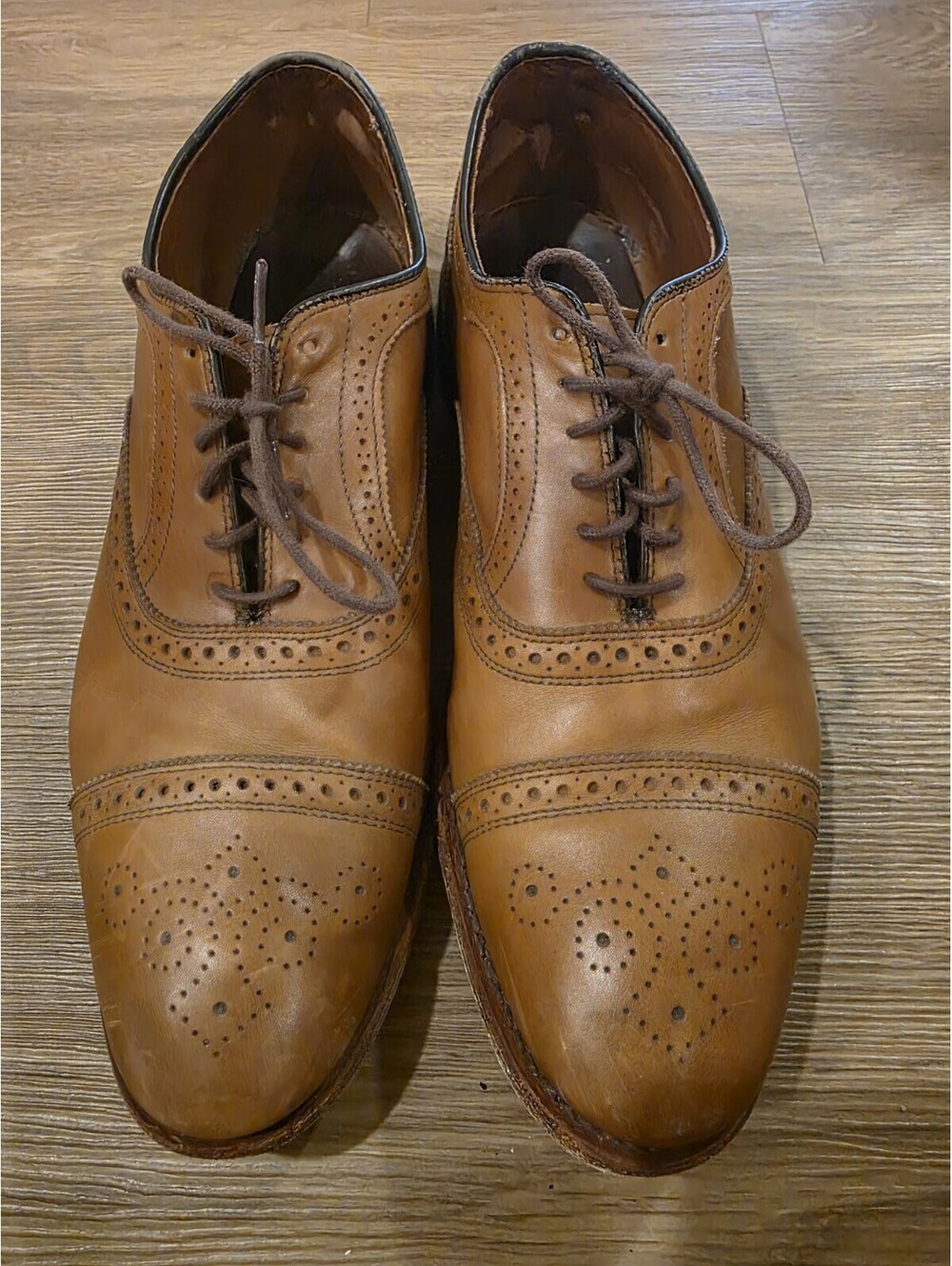 Allen Edmonds Strand Cap-Toe Brogue Oxfords Walnut Leather Men's 11 E 1635